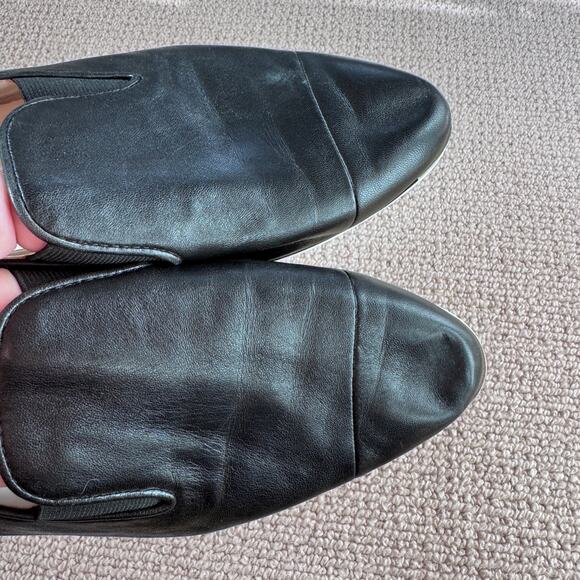 Cole Haan 8B Grand Series Black Leather Slip on Flats Shoes White Sole - Picture 6 of 7